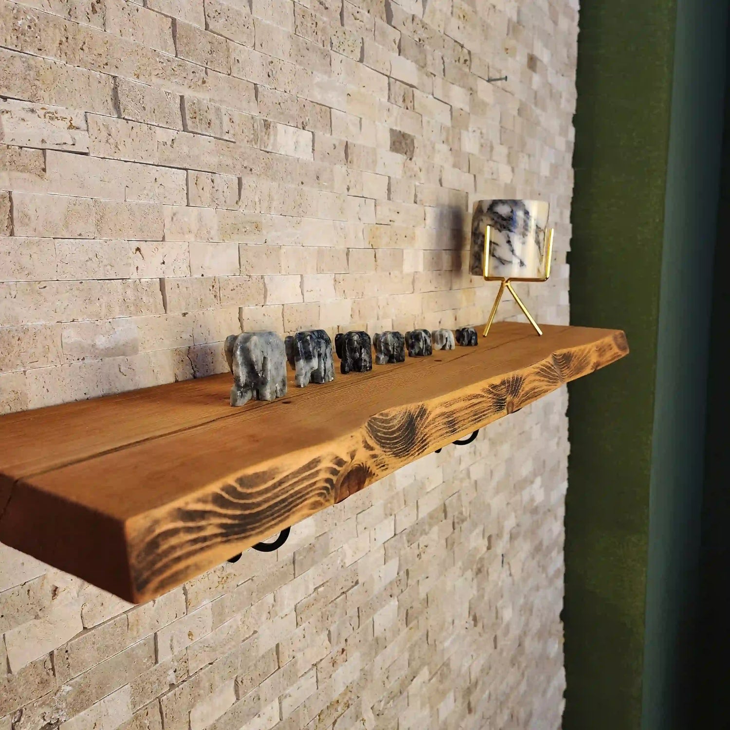 Rustic floating wood shelf- wall shelves for kitchen, bathroom