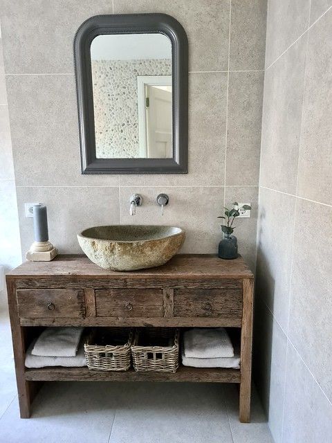 Rustic Bathroom Single or Double Sinks Vanity - Narrow Live Edge Wood