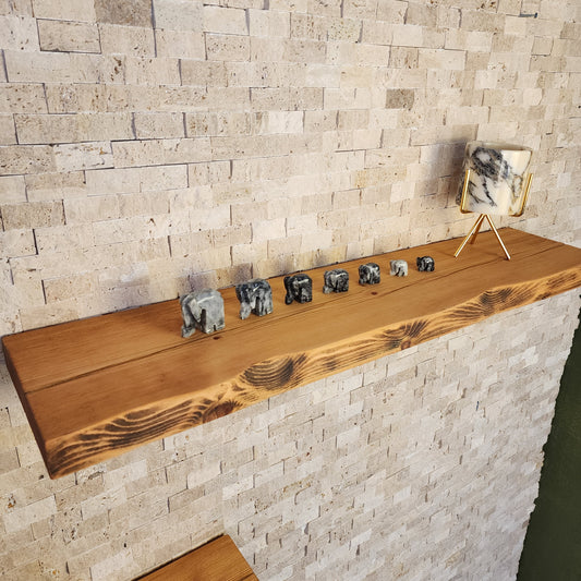 Farmhouse Floating Shelf with  Metal Brackets - Custom Size Shelves