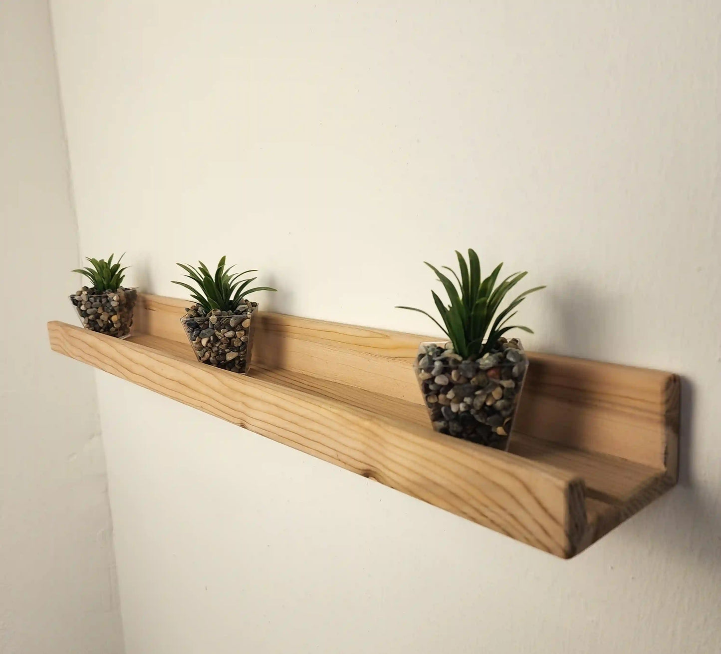 Picture Ledge Shelf, Farmhouse Floating Shelf with  Metal Brackets - Custom Size Shelves