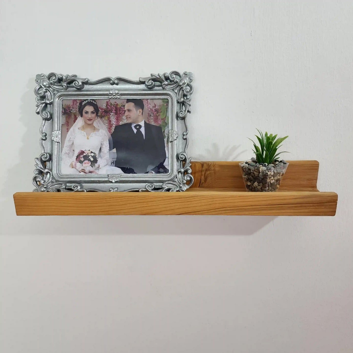 Picture Ledge Shelf, Farmhouse Floating Shelf with  Metal Brackets - Custom Size Shelves