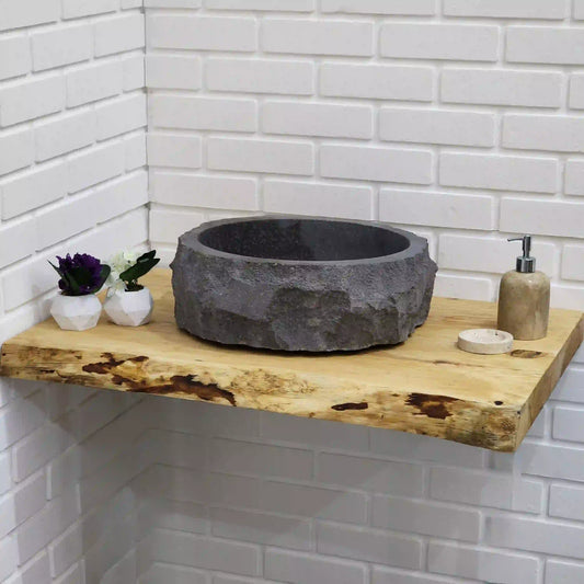 Rustic Bathroom Live Edge Vanities - Farmhouse Wood Slab Vanity