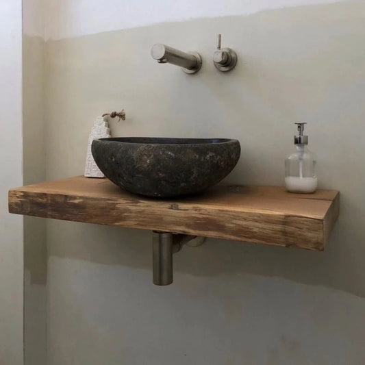 Rustic Bathroom Live Edge Vanities - Farmhouse Wood Slab Vanity