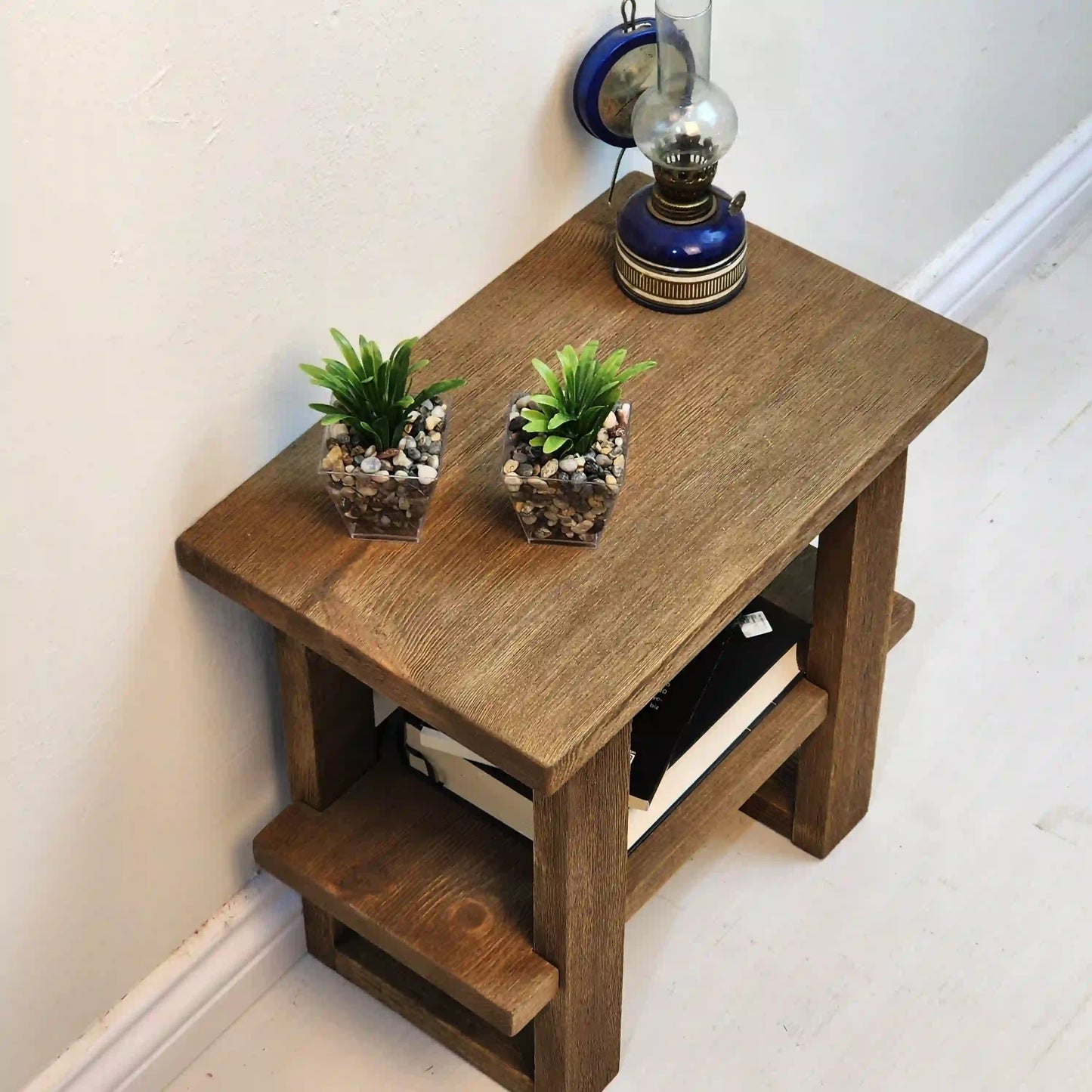 Rustic Coffee Table - Live edge solid brown top unique wooden