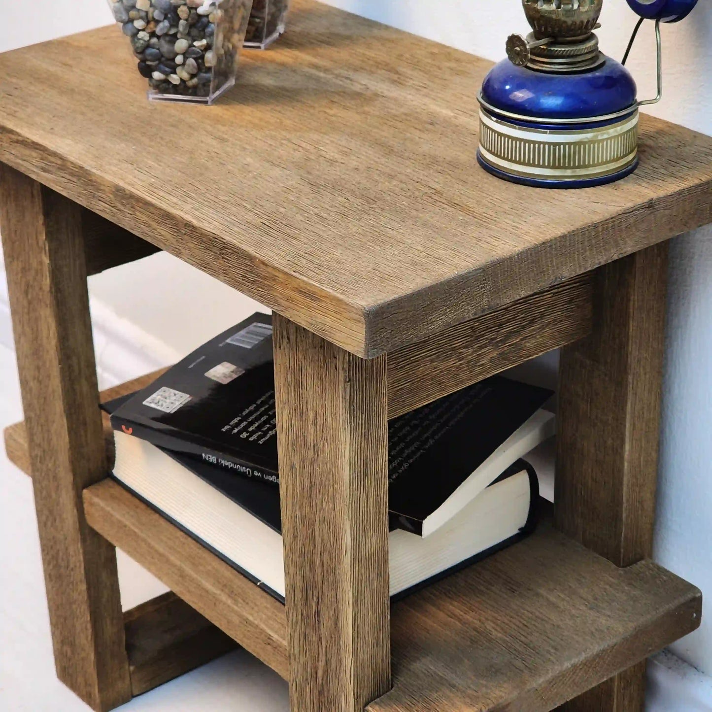 Rustic Coffee Table - Live edge solid brown top unique wooden