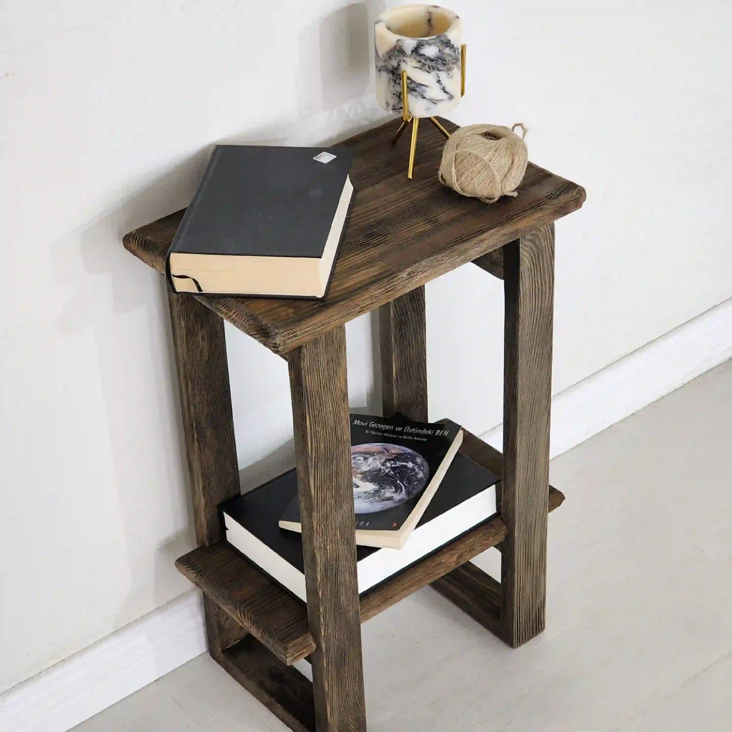 Rustic Coffee Table - Live edge solid brown top unique wooden