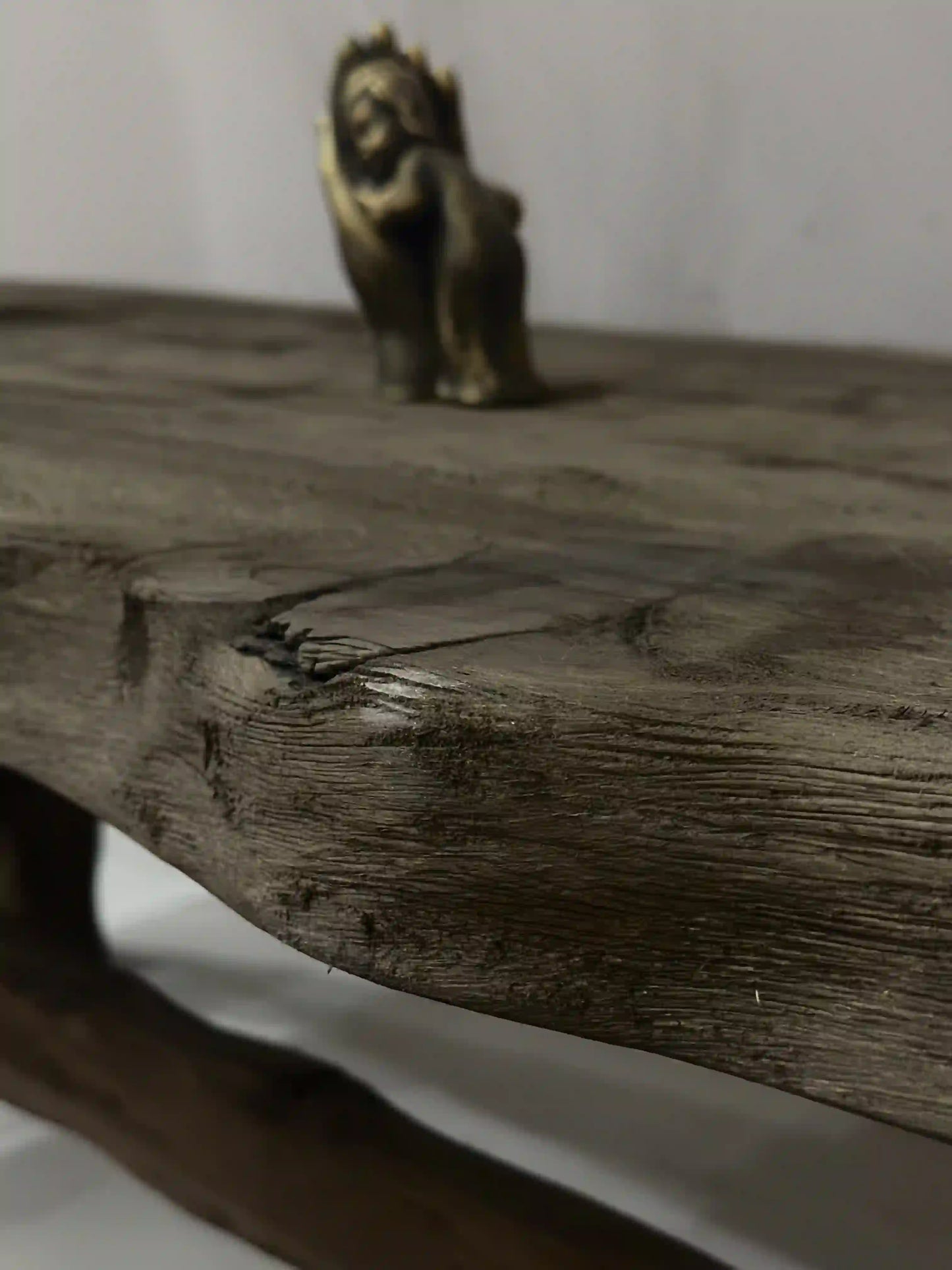 Rustic Coffee Table - Live edge solid brown top unique wooden