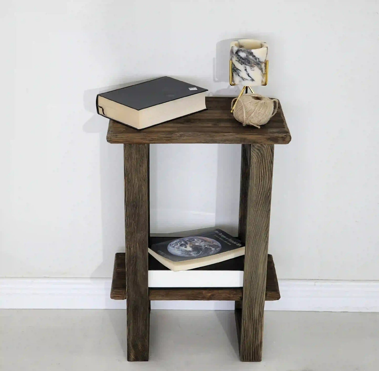 Rustic Coffee Table - Live edge solid brown top unique wooden