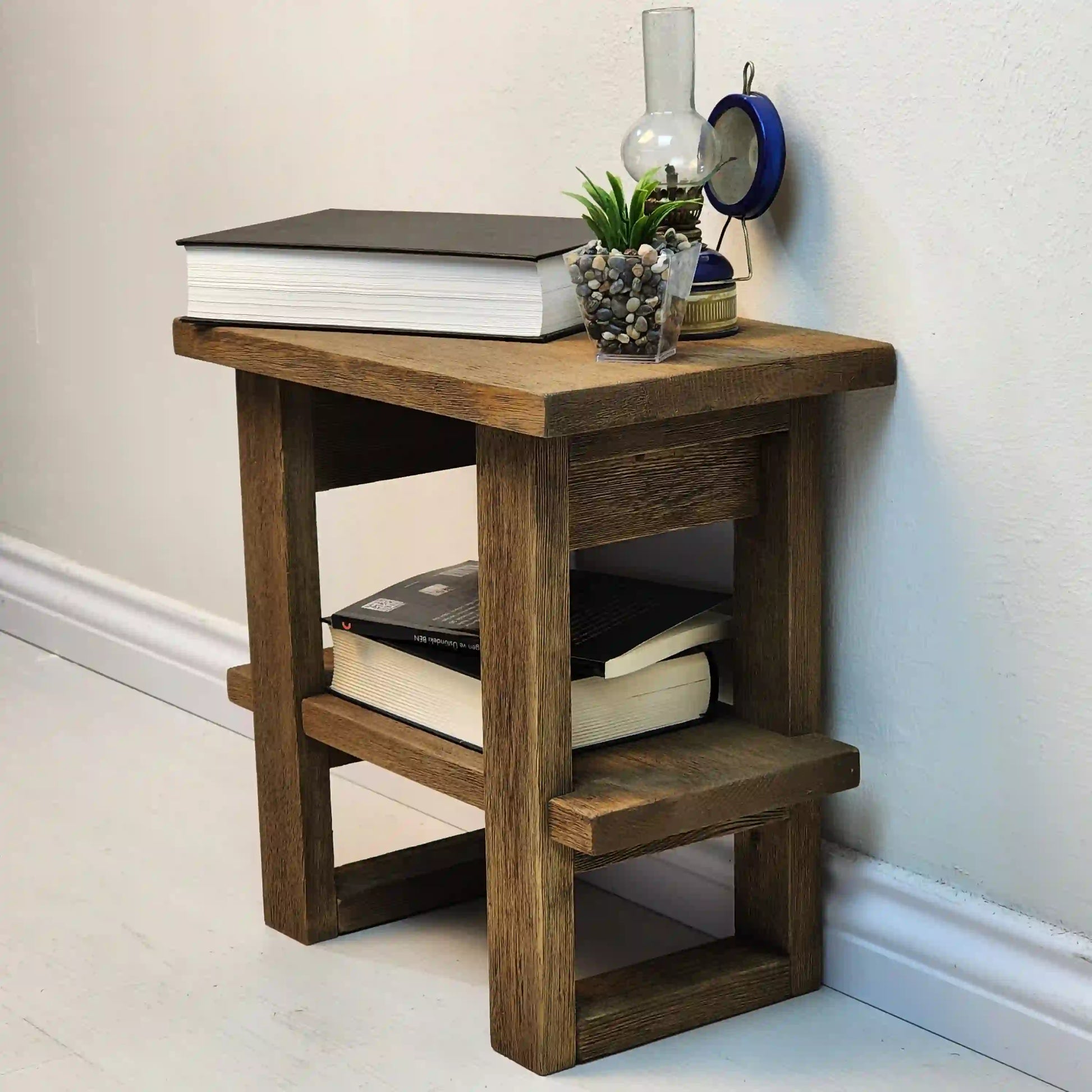 Rustic Coffee Table - Live edge solid brown top unique wooden