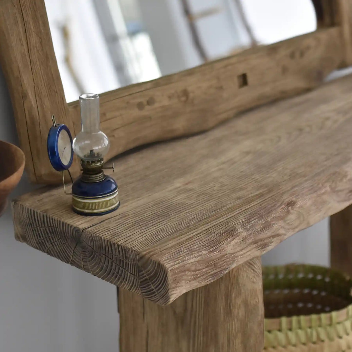 Rustic Entryway Wooden Console Table - Live Edge Wood Dresser