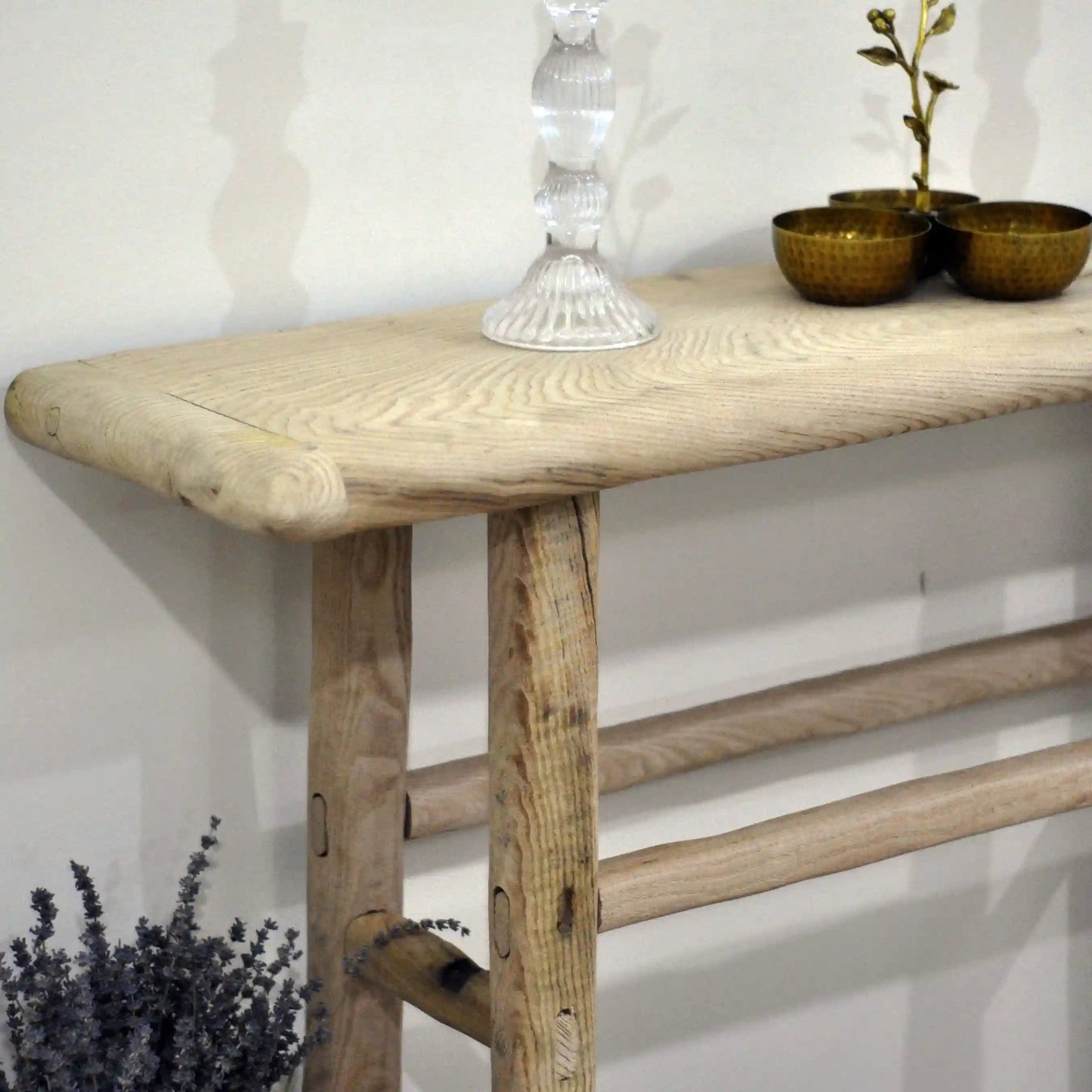 Rustic Entryway Wooden Console Table - Live Edge Wood Dresser