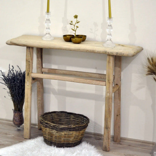 Rustic Entryway Wooden Console Table - Live Edge Wood Dresser