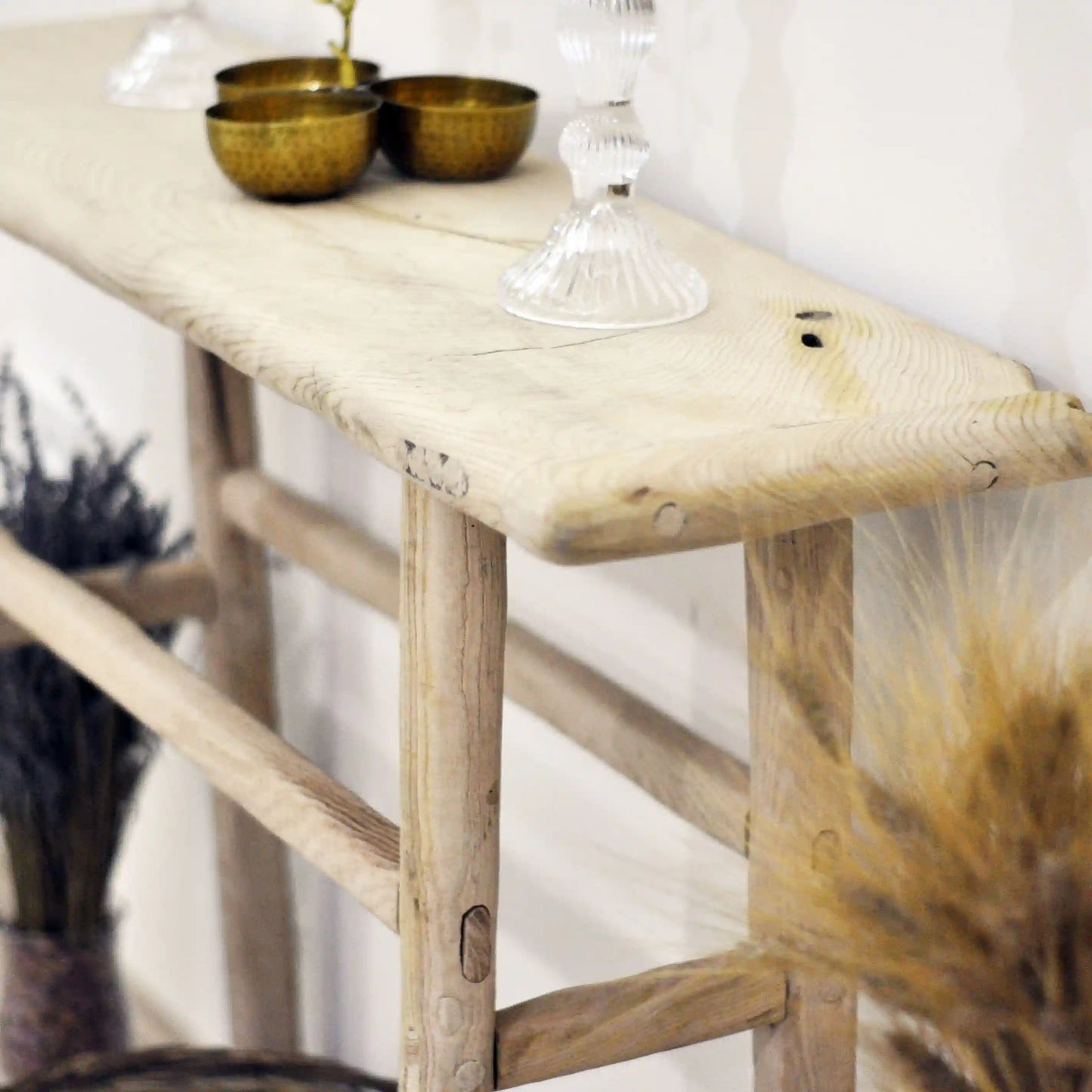 Rustic Entryway Wooden Console Table - Live Edge Wood Dresser