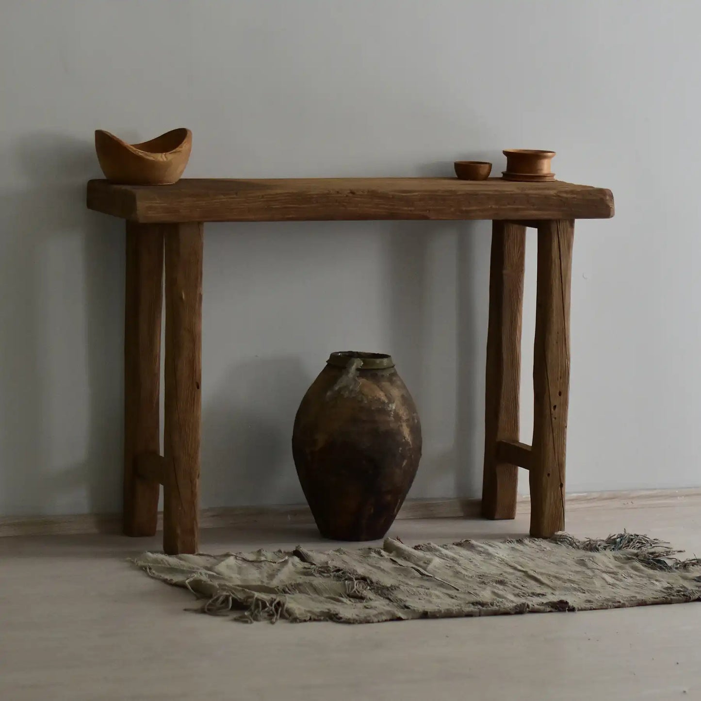 Rustic Entryway Wooden Console Table - Live Edge Wood Dresser