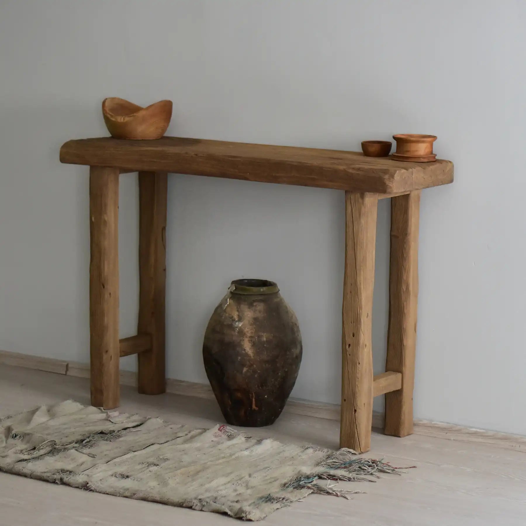 Rustic Entryway Wooden Console Table - Live Edge Wood Dresser