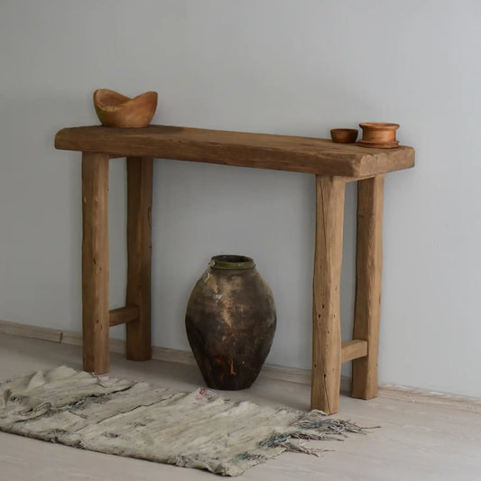 Rustic Entryway Wooden Console Table - Live Edge Wood Dresser