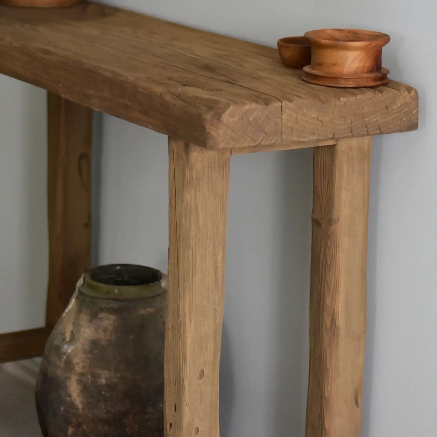 Rustic Entryway Wooden Console Table - Live Edge Wood Dresser