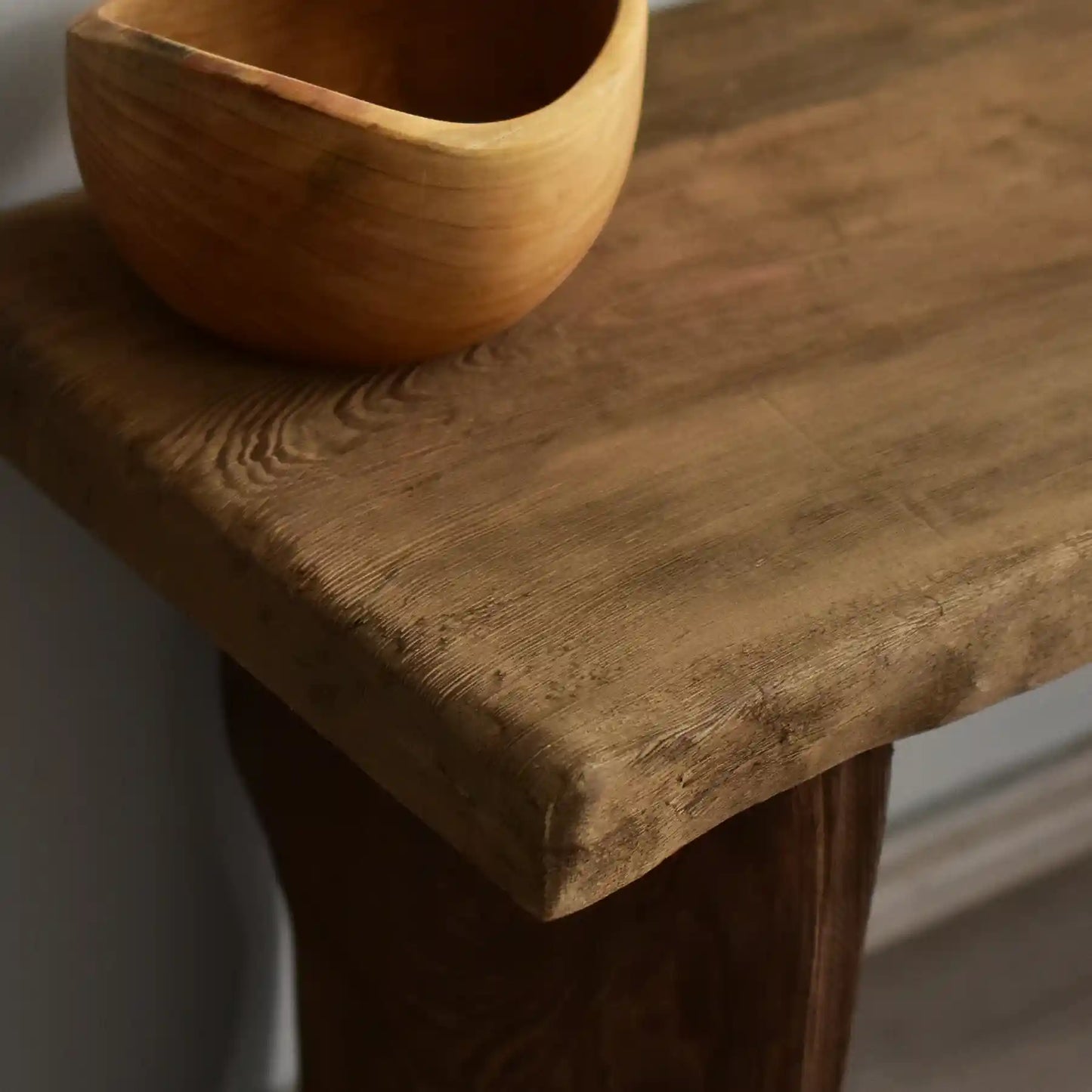 Rustic Entryway Wooden Bench Table - Live Edge Wood Dresser