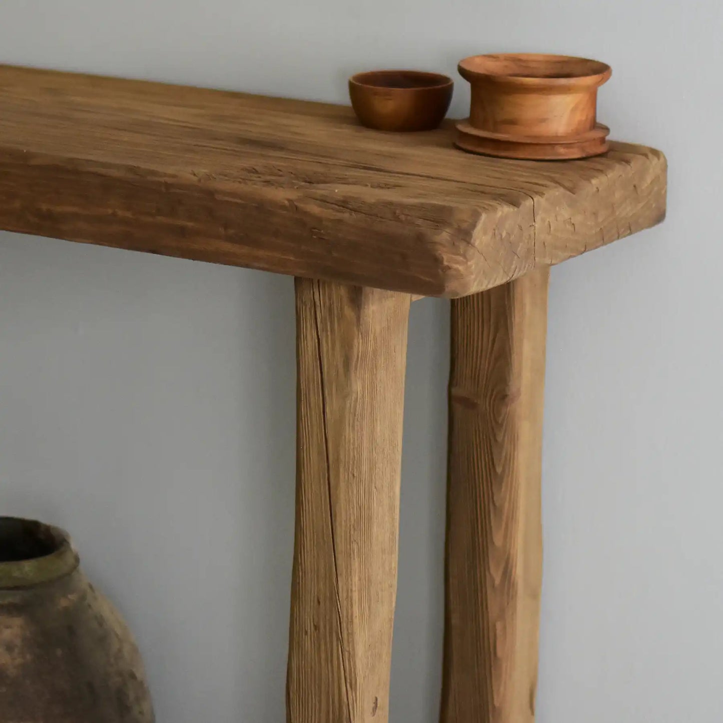 Rustic Entryway Wooden Console Table - Live Edge Wood Dresser