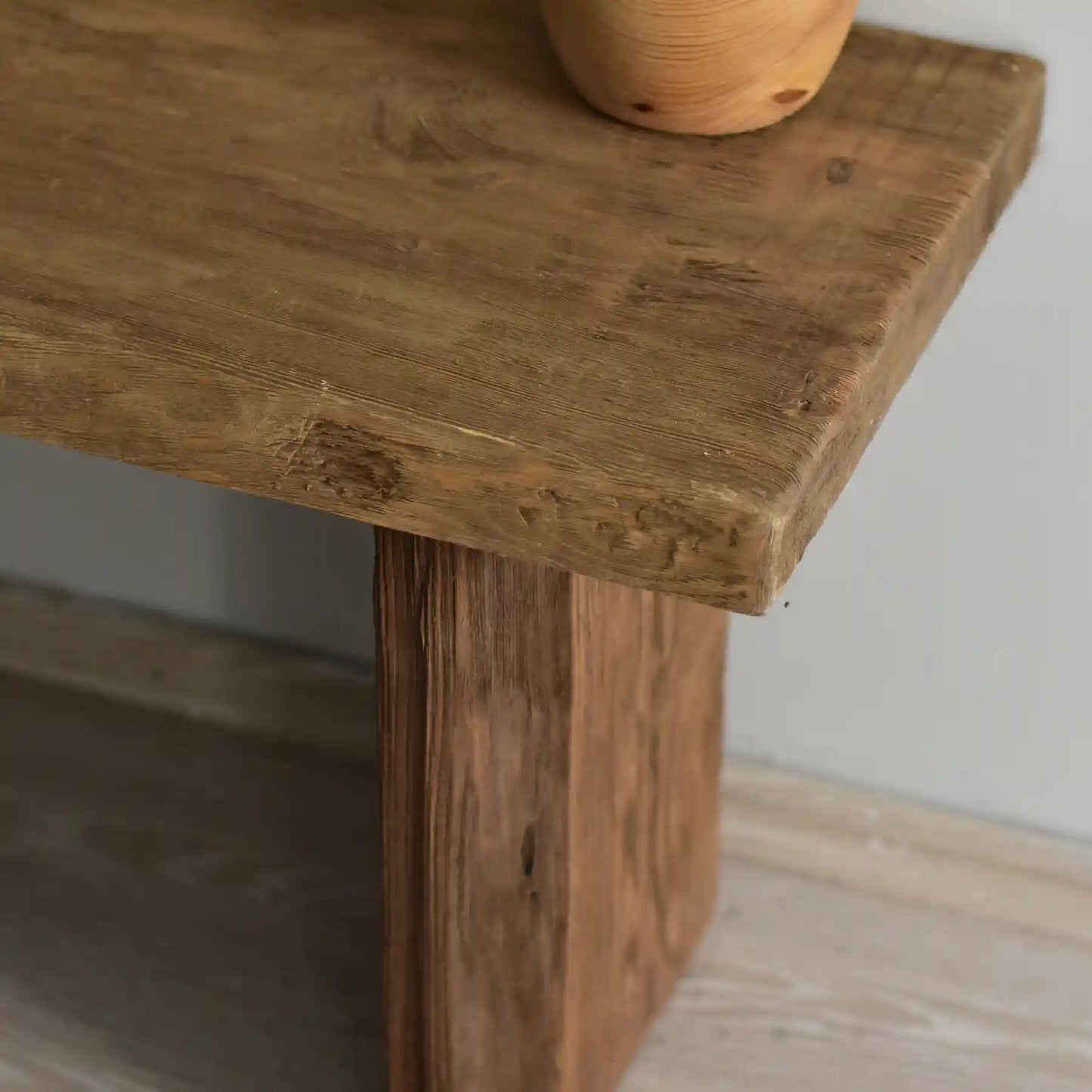 Rustic Entryway Wooden Bench Table - Live Edge Wood Dresser