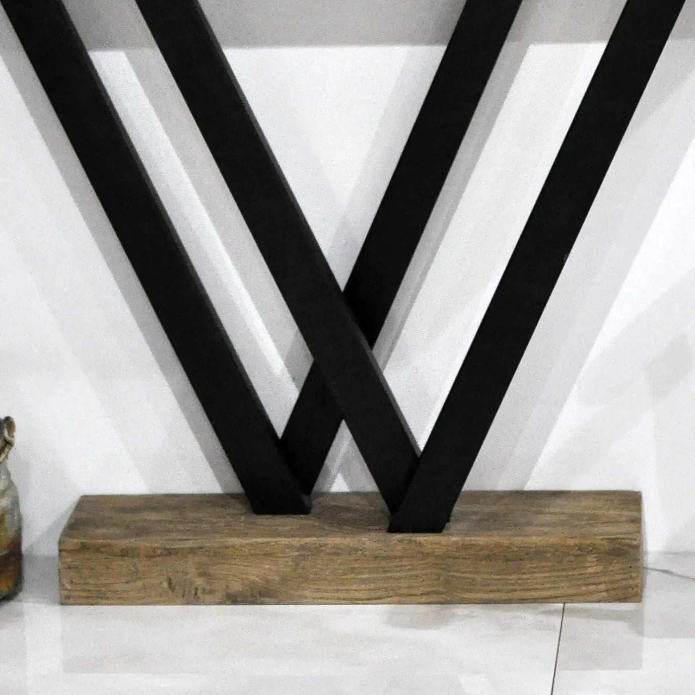 Rustic Entryway Wooden Console Table with iron leg