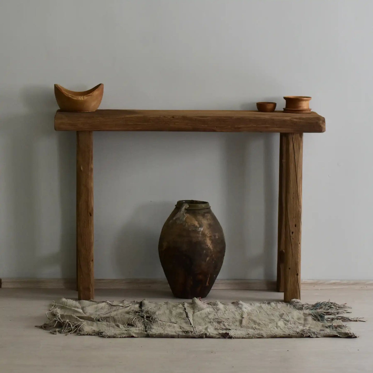 Rustic Entryway Wooden Console Table - Live Edge Wood Dresser