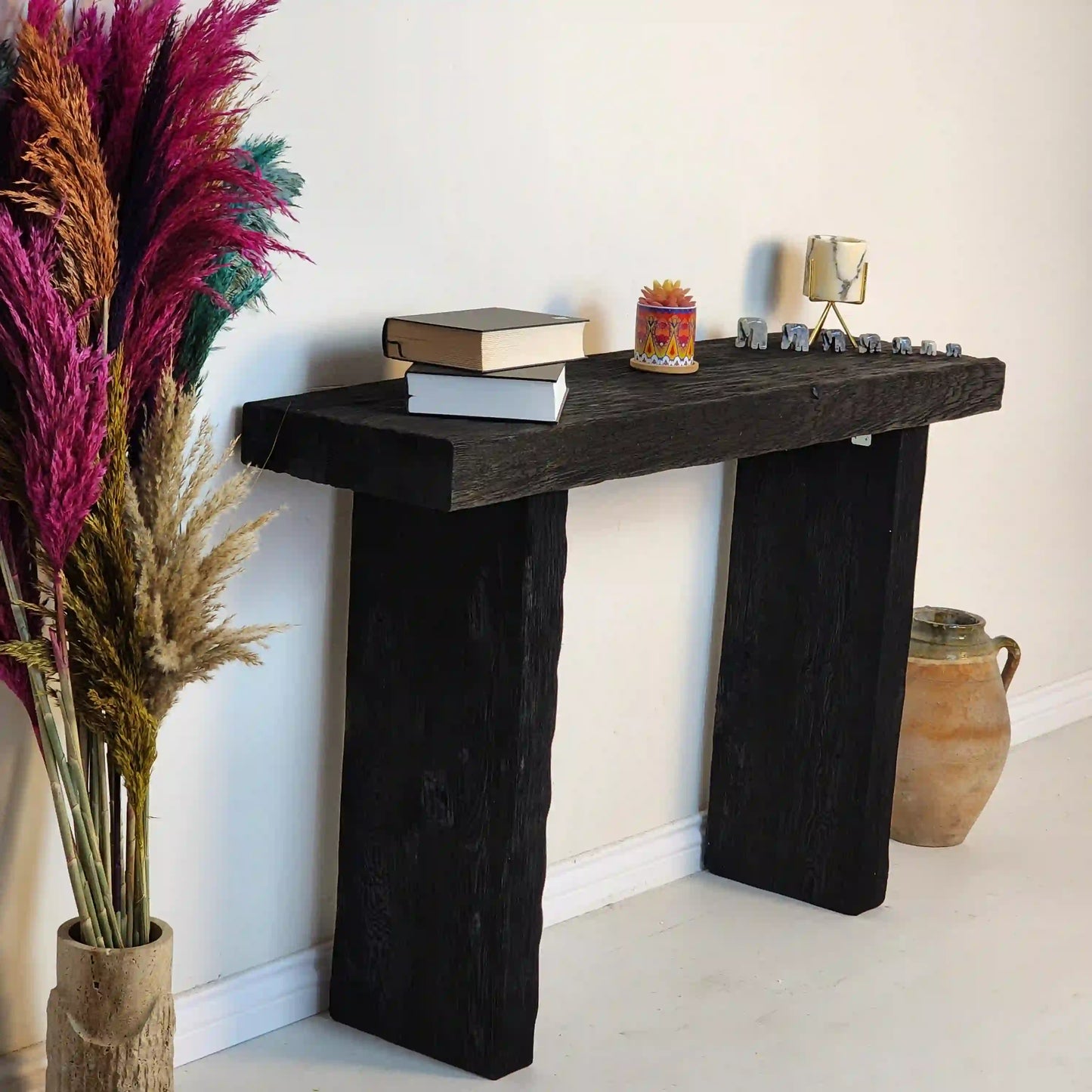 Rustic Entryway Wooden Console Table - Live Edge Wood Furniture