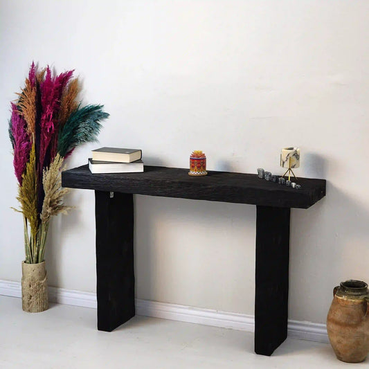 Rustic Entryway Wooden Console Table - Live Edge Wood Furniture