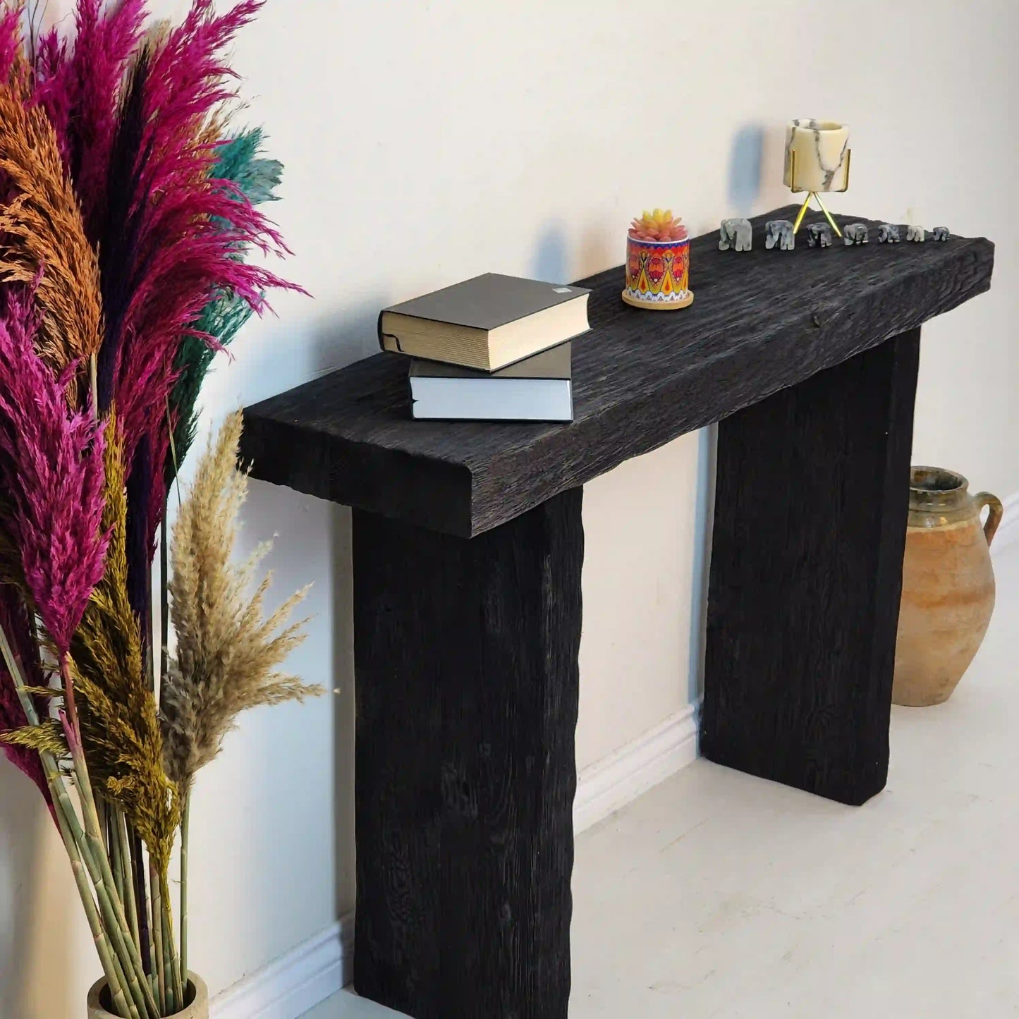 Rustic Entryway Wooden Console Table - Live Edge Wood Furniture