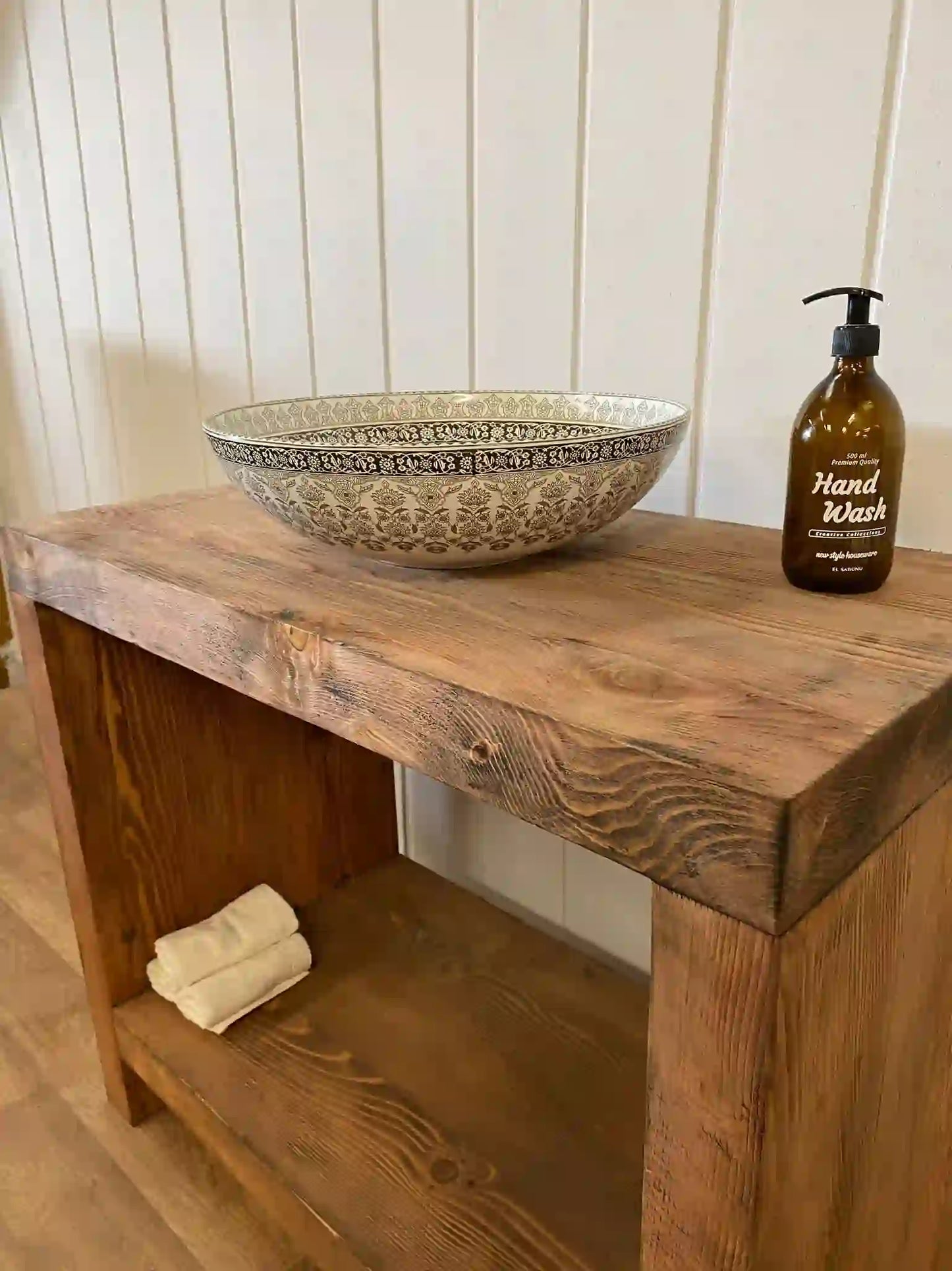 Rustic Bathroom Vanities - Narrow Live Edge Wood Vanity Furniture