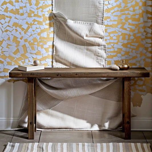 Rustic Entryway Wooden Console Table - Live Edge Wood Bench